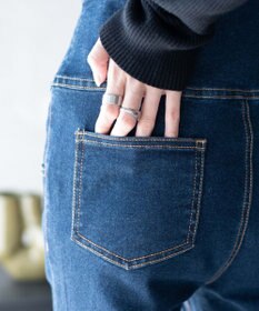 WEGO ハイウエストストレッチデニムフレアパンツ