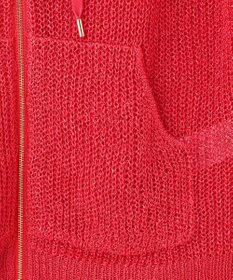 BEIGE， 【洗える】OPTICAL / ペーパーヤーンフーディージップニット