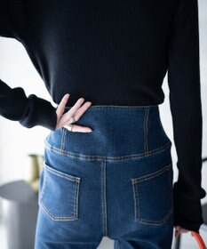 WEGO ハイウエストストレッチデニムフレアパンツ