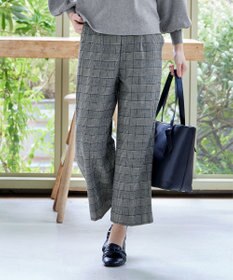 Tiaclasse 【安田美沙子さん着用・洗える】起毛チェック柄ワイドパンツ
