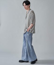 WEGO ストライプメッシュBIGシャツ（SS）