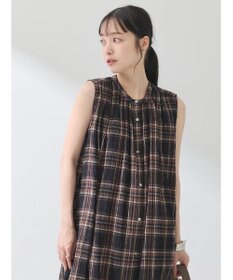 earth music&ecology 綿ＰＵクレープワンピース（ｃｈｅｃｋ柄）