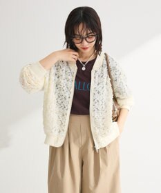 Green Parks フラワー柄チュールブルゾン