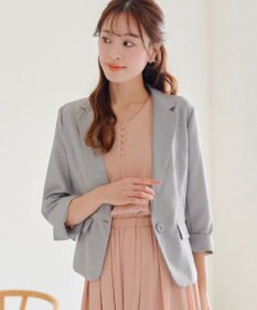 Tiaclasse 【吸水速乾・接触冷感・UVケア・防シワ・洗える】カチオンテーラードジャケット