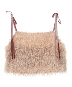 earth music&ecology ベロアリボンフェザービスチェ