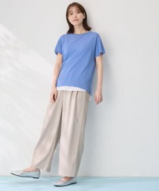 ANY 【接触冷感/UVカット/抗菌防臭/手洗い可/アンチピリング】ファンクションフレンチスリーブニット