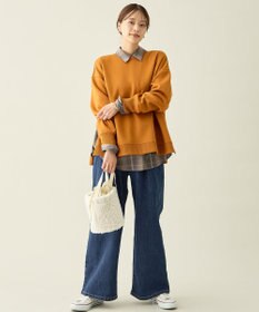 ANY L サイドドットダンボールトレーナー