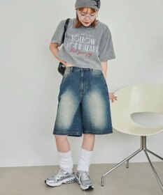 WEGO 【SMサイズ展開】ヴィンテージウォッシュデニムハーフパンツ