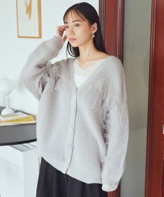 earth music&ecology チュールフリルカーディガン