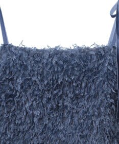 earth music&ecology ベロアリボンフェザービスチェ