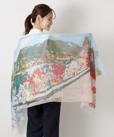 MOONBAT ハナト (Hanato) シルクコットンストール レイクサイド 197cm×70cm