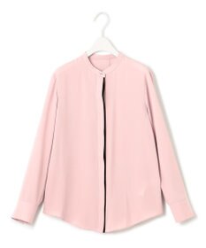 ICB 【WEB限定カラーあり・速乾・洗える】BackSatinAmunzen バンドカラーブラウス