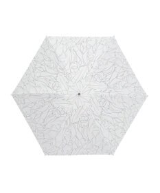 MOONBAT 【晴雨兼用/ 一級遮光/UV99％】フワクール (Fuwacool) 折りたたみ日傘 フワクールホワイト ラインフラワー 軽量