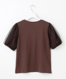 Feroux 【汗ジミが目立たない・洗える】チュール袖パフスリーブ Tシャツ