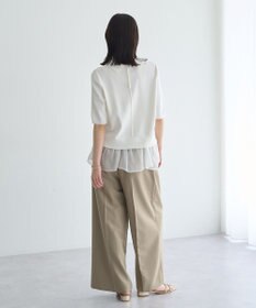 YECCA VECCA 2way襟付きフリルレイヤードニット