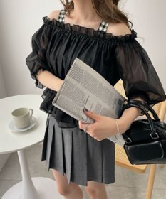 WEGO 【２点セット】キャミSETオーガンジーオフショルブラウス