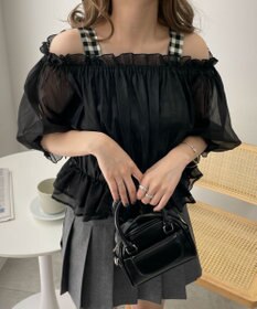 WEGO 【２点セット】キャミSETオーガンジーオフショルブラウス