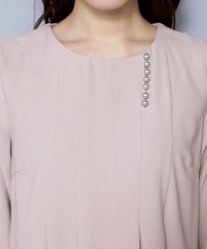 Tiaclasse L 【洗える】飴玉パールフレア袖ワンピース