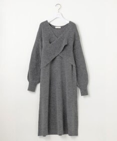 ANY SIS 【洗える】クロスレイヤードニット ワンピース