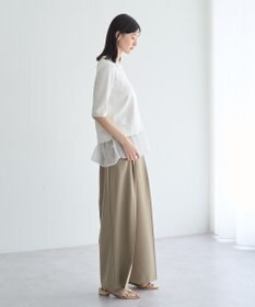 YECCA VECCA 2way襟付きフリルレイヤードニット