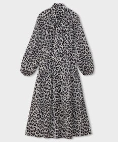 GRACE CONTINENTAL レオパードドレープドレス