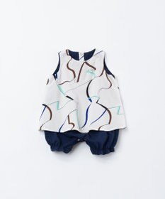 TRICOTE カットリボン柄 ロンパース