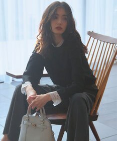 23区 【洗える】ヴィスコースストレッチ レースコンビ ニット