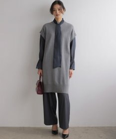 組曲 L コットンカシミヤMIXチュニック丈ニットワンピース