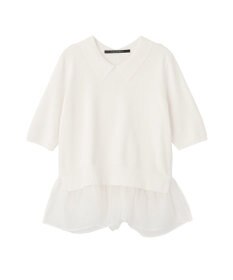 YECCA VECCA 2way襟付きフリルレイヤードニット