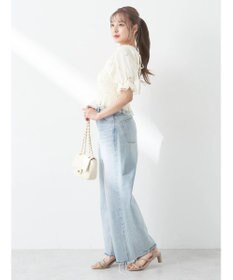 earth music&ecology フラワー刺繍ブラウス