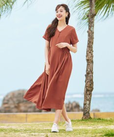 Tiaclasse 【洗える】サイドギャザーワンピース