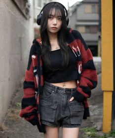 WEGO シャギーグラフィックZIPパーカー