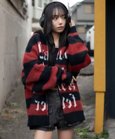 WEGO シャギーグラフィックZIPパーカー