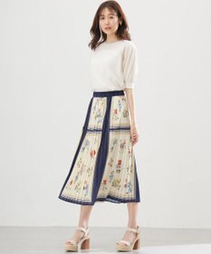 組曲 スカーフパネルプリント スカート