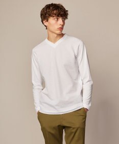 JOSEPH ABBOUD 【キングサイズ・オリジナルオーガニックコットン使用】JOE COTTONサッカーVネックシャツ