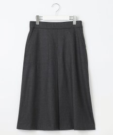 自由区 【洗える】ウォッシャブルハイカウントフラノ タックスカート