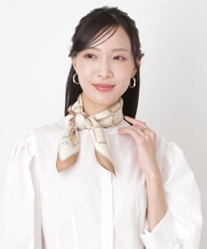 MOONBAT 【シルク100%】FURLA (フルラ) ダイアゴナルチェック 格子柄 シルクプリントスカーフ 58cm×58cm UV対策 手洗い可能