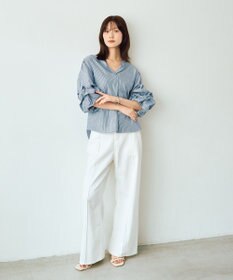 YECCA VECCA タックスリーブスキッパーブラウス
