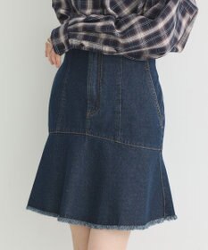 earth music&ecology ハイウエストフレアデニムスカート
