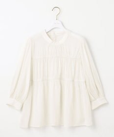 ANY SIS 【洗える】シャーリングシアー ブラウス