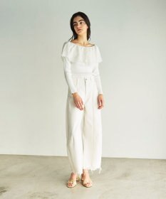 GRACE CONTINENTAL カットワークリブニットトップ