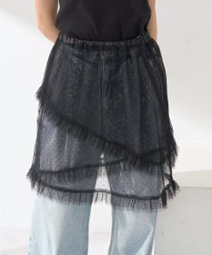 earth music&ecology ドットチュールスカート