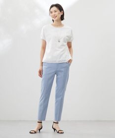 J.PRESS LADIES 【洗える】シアーエンブロイダリー カットソー