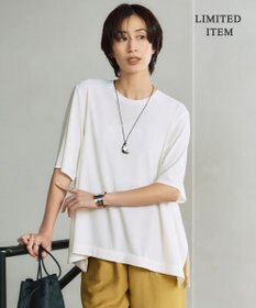 ICB L 【WEB限定・洗える】シアートリコット ペプラムカットソー