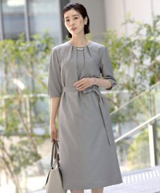 J.PRESS LADIES L 【洗える・UV加工・吸水速乾】OXIJEWELストレッチ ワンピース