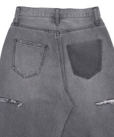 WEGO 【SMサイズ展開】サイドカットデニムストレートパンツ