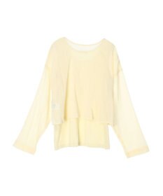 earth music&ecology ＳＥＴ２点クレープリボンブラウス＋インナー