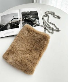 WEGO ファーチェーンミニショルダー