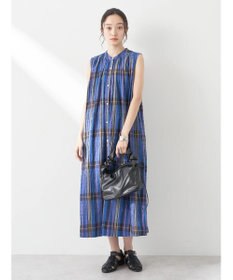 earth music&ecology 綿ＰＵクレープワンピース（ｃｈｅｃｋ柄）