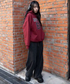 WEGO 【ウエストゴム/SMLサイズ展開】カーブデザインスウェットパンツ